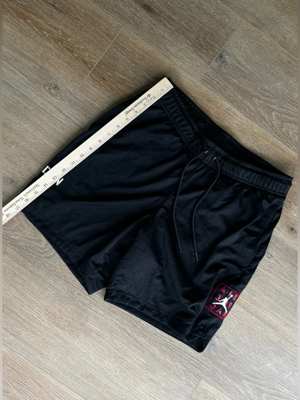 Jordan Black Athletic Mesh Shorts with Red Accent size S